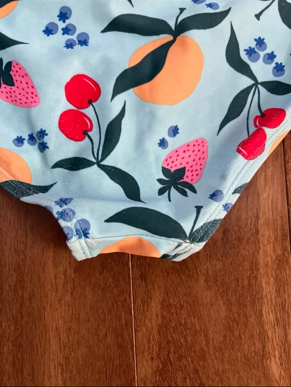 Old Navy Light Blue Fruit Print Ruffle Two-Piece Swim Set